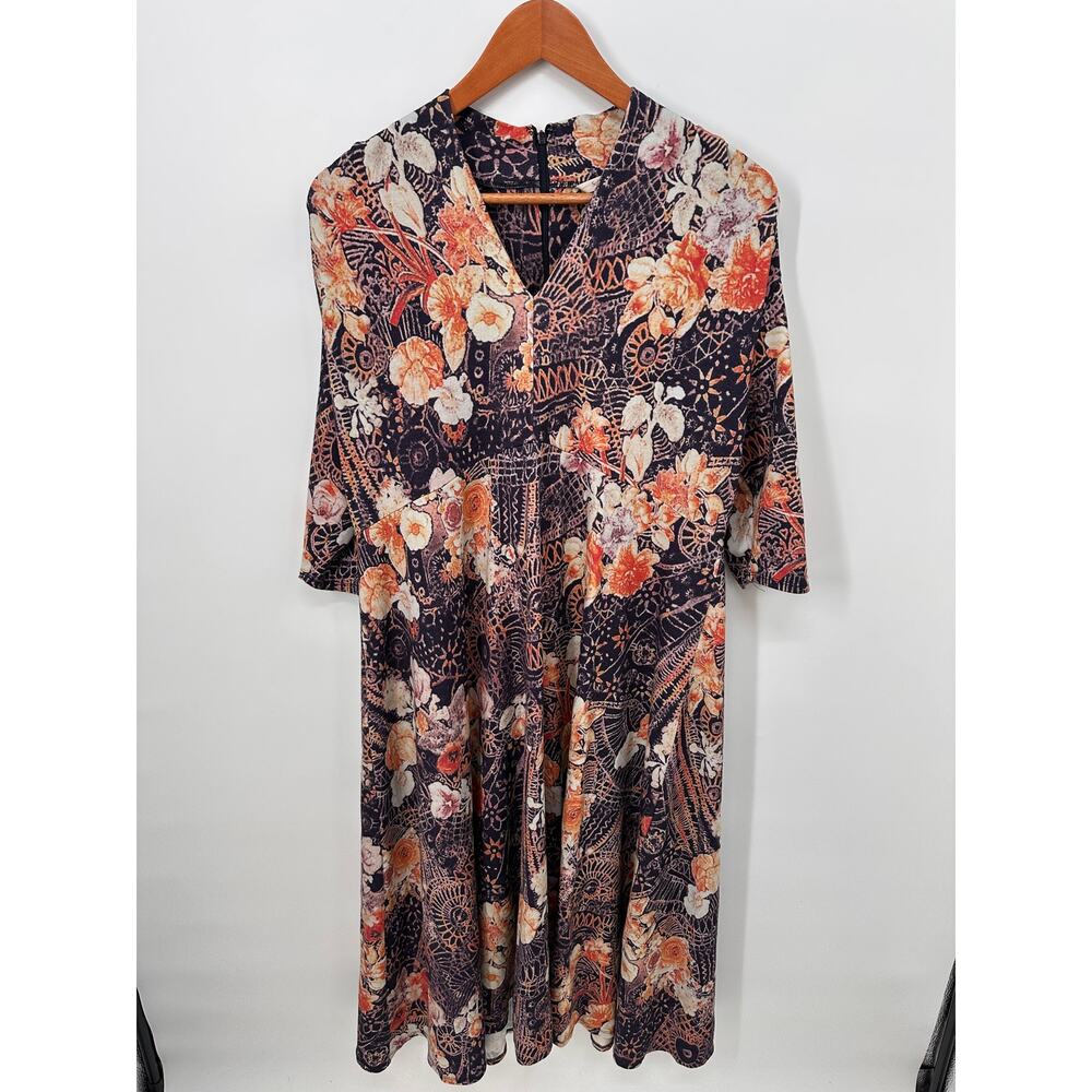 SOFT SURROUNDINGS Adamaris Floral 3/4 Sleeve Maxi Dress // XL Petite - Picture 2 of 12